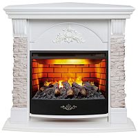 Электрокамин RealFlame Athena Corner GR белый с очагом 3D Firestar 25,5