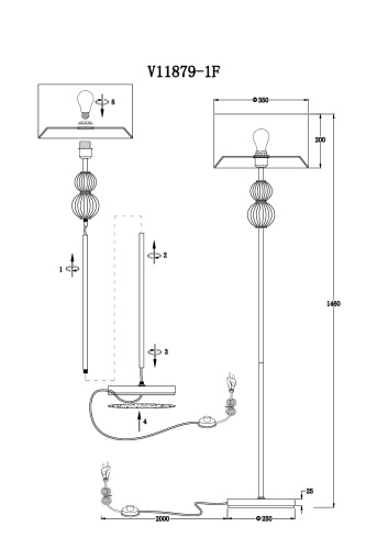 Торшер Moderli V11879-1F Brumi фото 7