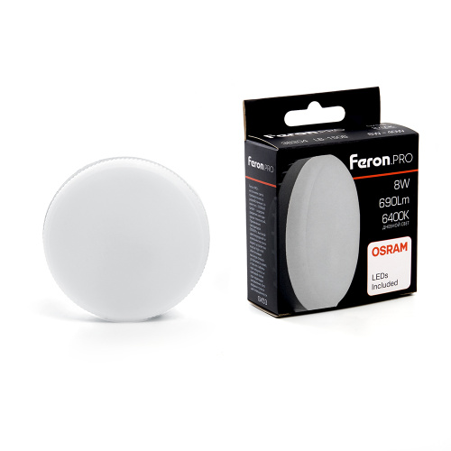 Лампа светодиодная Feron LB-1508 GX53 8W 175-265V 6400K OSRAM LED