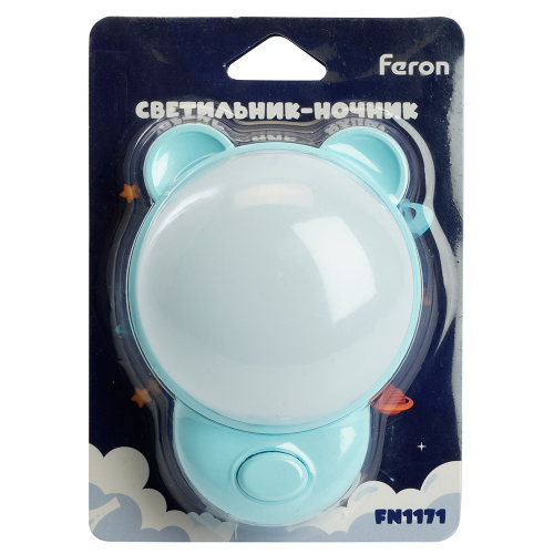 Светильник ночник Feron FN1171 1.2W 220V, синий фото 2