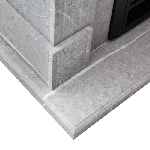 Каминокомплект ANDREA/АЛЬФА Мрамор серый с очагом Электроочаг EUGENE/ЮДЖИН фото 3