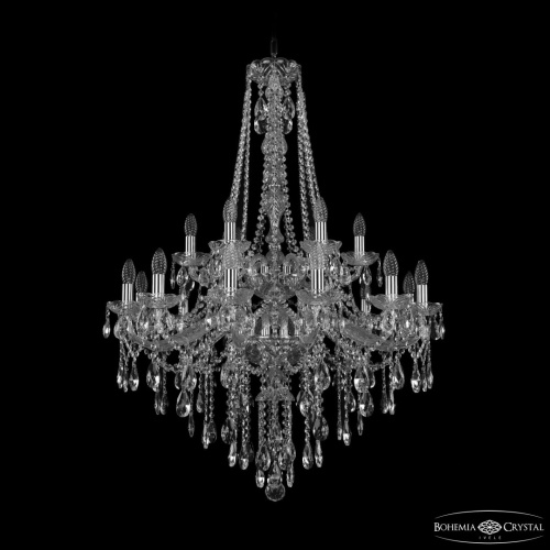 Люстра хрустальная 1415/12+6/300/h-112/2d Ni Bohemia Ivele Crystal (Богемия Ивеле Кристалл)