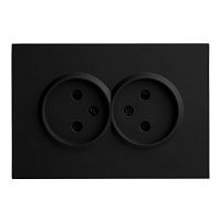 Розетка 2-местная с з/ш, б/з, СЗК, STEKKER, 250В, 16А, серия Эмили, RST16-5116-10ZK, платиново-серый, soft touch