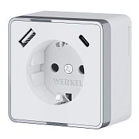 Розетка с заземлением, шторками и USB тип A+C Gallant белый W5071701
