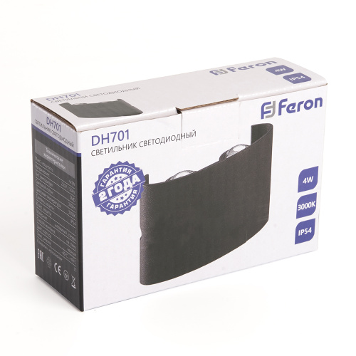 Светильник уличный светодиодный Feron DH701, 4*1W, 300Lm, 3000K, черный фото 4