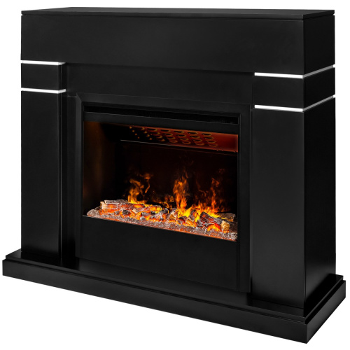 Электрокамин RealFlame Lindelse 26 BL черныйM черный с очагом 3D Helios 26 SBG фото 2