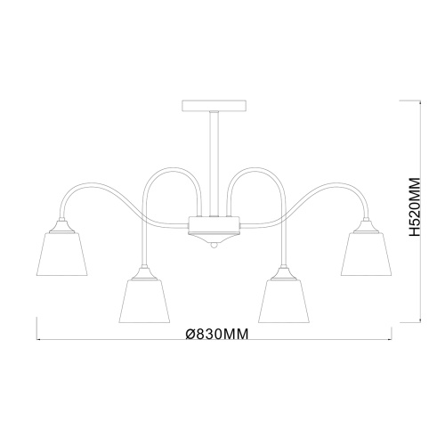 Светильник на штанге Escada 1147/8P E27*40W Black/Brass фото 6