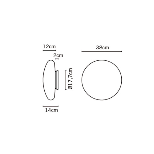 Настенный/Потолочный светильник Lumi White d38 фото 3