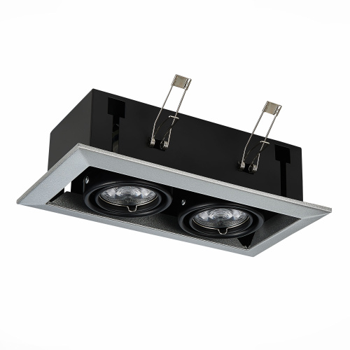 ST250.148.02 Св-к встр. Черный GU10 2*50W  L245xW126xH70 220V Без ламп Встраиваемые светильники фото 5