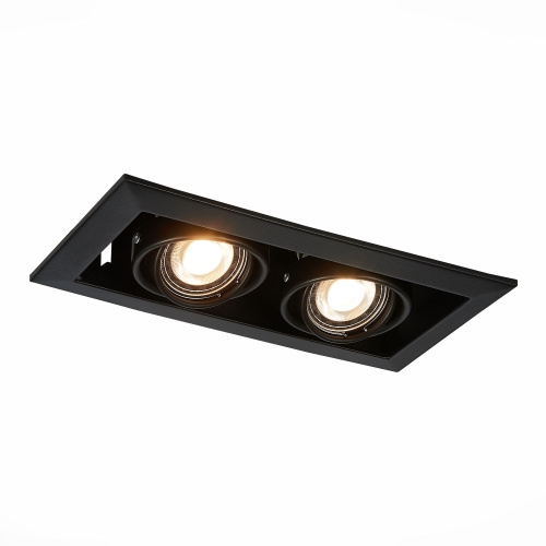 ST250.448.02 Св-к встр. Черный GU10 2*50W  L245xW126xH70 220V Без ламп Встраиваемые светильники фото 2
