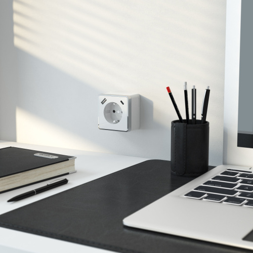 Розетка с заземлением, шторками и USB тип A+C Gallant белый W5071701 фото 2