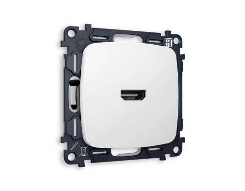 Комплект механизма розетки HDMI 2.0 AMBRELLA VOLT OMEGA Белый матовый 40V/500MO 2.0GHz 5-18Gbit/s QUANT (OP1340, VM222) MO134010