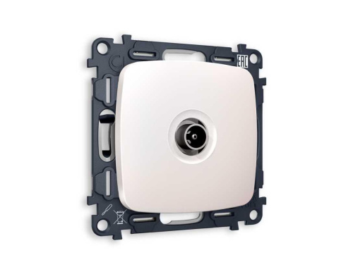 Комплект механизма TV розетки проходной AMBRELLA VOLT OMEGA Жемчуг 5-1000 MHz 4dB QUANT (OP2130, VM211) MO213030