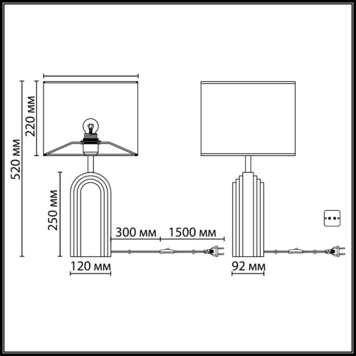 Настольная лампа Odeon Light Loop Midcent 7172/1T фото 6