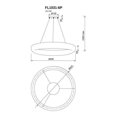 Подвесная люстра Modum FL1031-6P фото 2 Подвесная люстра Modum FL1031-6P фото 2