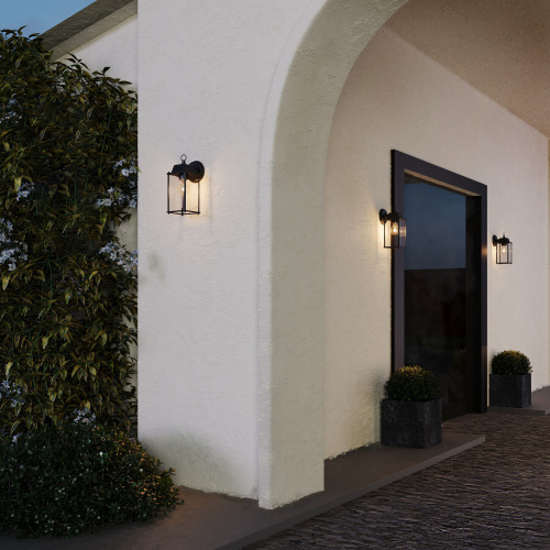 Уличный настенный светильник Brick черный IP33 1008D черный фото 2