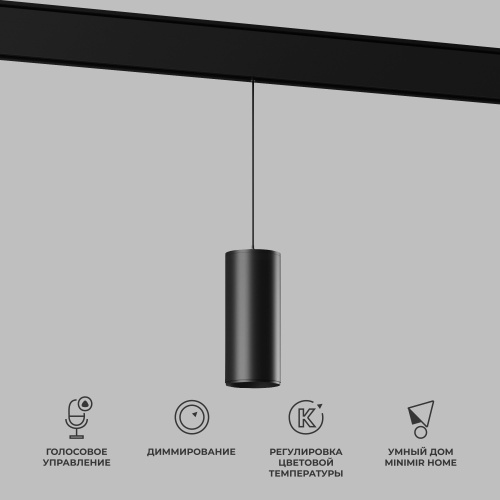 Умный трековый светильник 15W 2700-6500K Dim Amend чёрный Slim Magnetic 85073/01