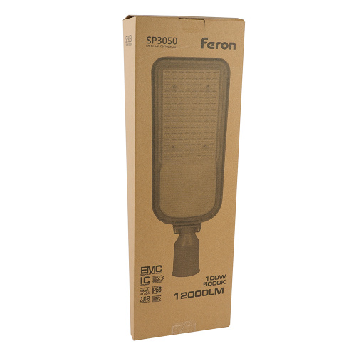 Светодиодный уличный консольный светильник Feron SP3050 100W 5000K 230V, серый фото 11