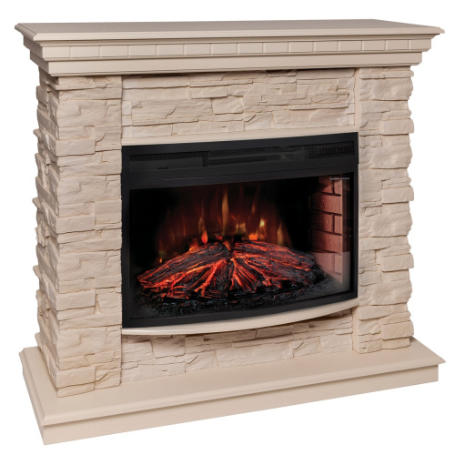 Каминокомплект ELFORD/РАЛЬФ Белый дуб с очагом Электроочаг FIREFIELD 25 фото 4