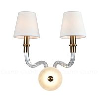 Бра Cloyd SHERINGTON-A W3 / шир. 35 см - абажуры - латунь (арт.20357)