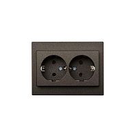 Розетка двойная 2P+E Liregus Epsilon антрацит 28-1153