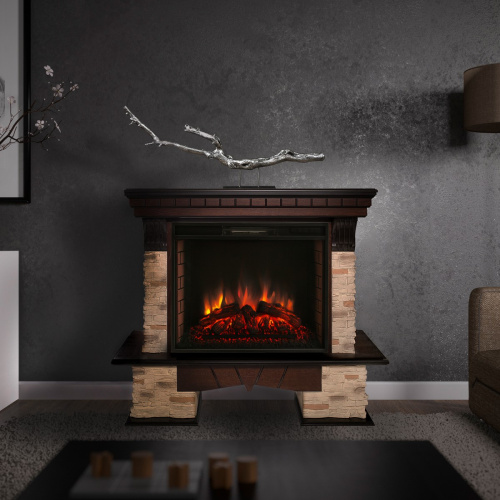 Каминокомплект ROCKLAND/ЧЕЛСИ Античный дуб с очагом Электроочаг EPSILON 26 фото 3