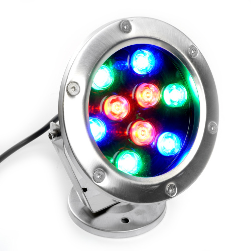 Светодиодный прожектор подводный Feron LL-824, 9W, AC24V, низковольтный, RGB, металлик, 143*75*170mm, IP68 фото 2