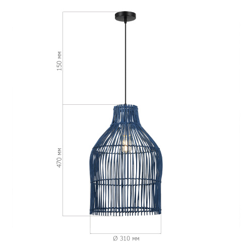SL1513.403.01 Светильник подвесной ST-Luce Черный/Синий E27 1*40W CESTA фото 2