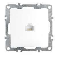Розетка компьютерная 1-местная RJ-45 (механизм), STEKKER PST00-9107-01, серия Эрна, белый