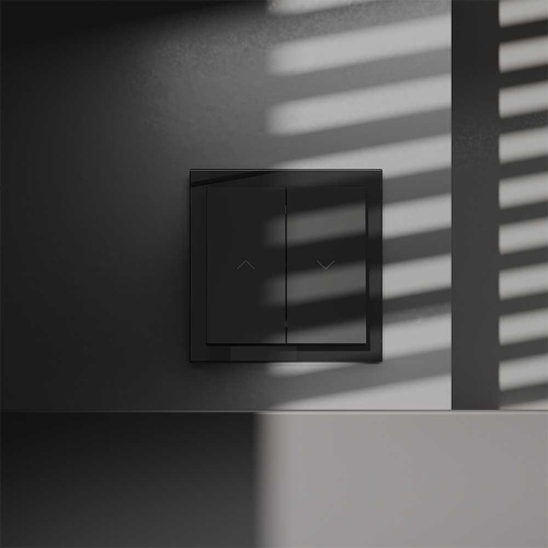 Выключатель встраиваемый Voltum S70 для жалюзи 10А черный матовый VLS020708