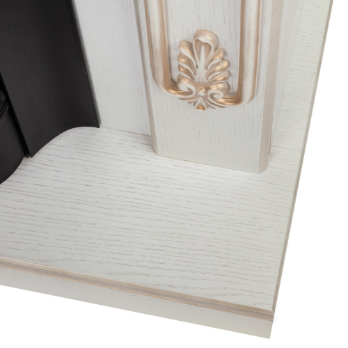 Электрокамин RealFlame Anita Corner WT дуб белый с золотой патиной с очагом Majestic Lux Brass фото 6