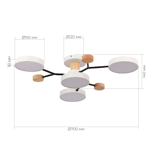 SLE6006-502-04 Светильник потолочный Белый/Белый LED 4*12W 3000K/4500K/6000K FAEMA фото 2