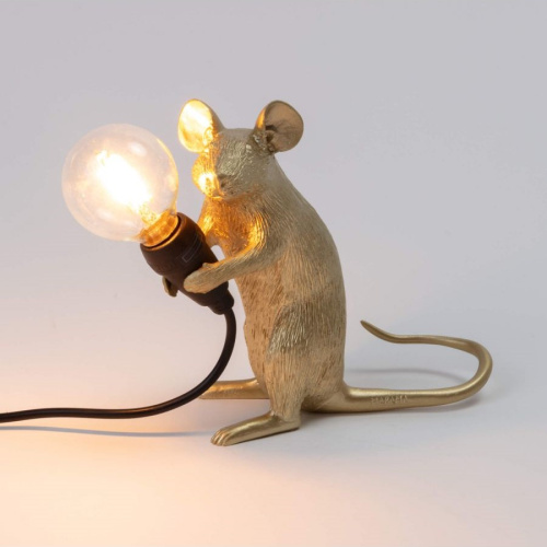 Настольная лампа Mouse Lamp Sitting GOLD USB фото 4