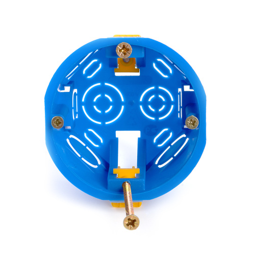 Подрозетник STEKKER EBX20-02-2 с лапками для полых стен, синий (без инд. стикера) фото 2