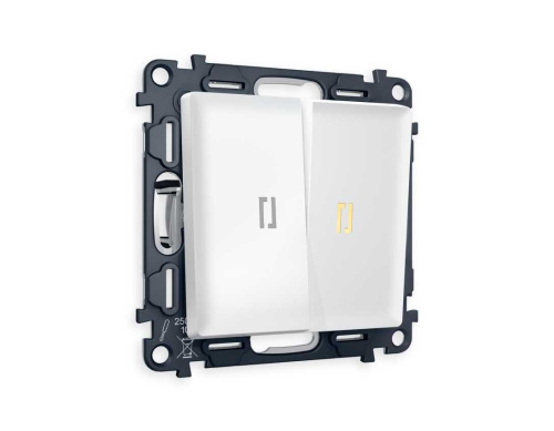 Комплект механизма 2-кл выключателя AMBRELLA VOLT с подсветкой 3200K ALFA Белый матовый QUANT (AP1240, VM115, G11Y) MA124010