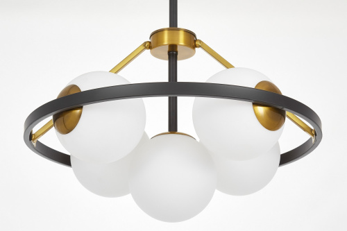 Подвесной светильник Lumina Deco Donzano LDP 8034-5 BK+WT фото 3