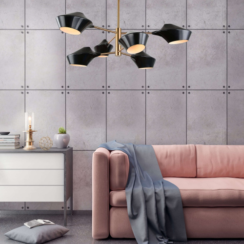 Подвесной светильник Lumina Deco Romina LDP 6037-6 BK+GD фото 2