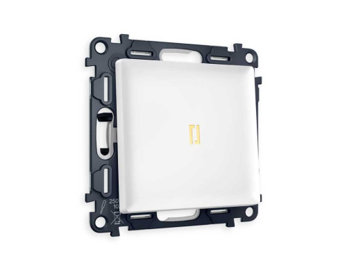 Комплект механизма 1-кл выключателя AMBRELLA VOLT с подсветкой 3200K ALFA Белый матовый QUANT (AP1220, VM101, G11Y) MA122010