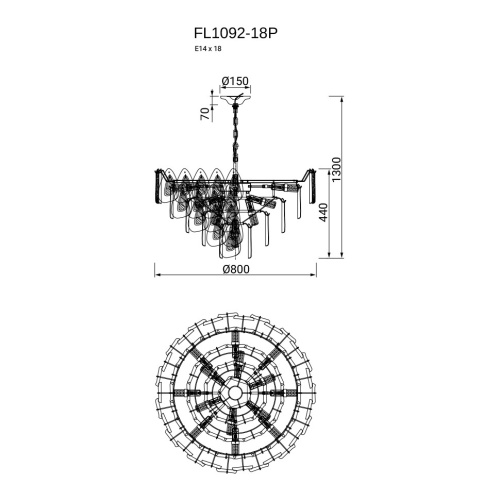 Люстра подвесная Finezza FL1092-18P фото 4