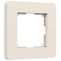 Рамка из поликарбоната на 1 пост Split айвори/белый, soft-touch W0013066