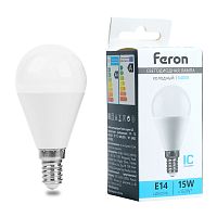 Лампа светодиодная Feron LB-990 Шарик E14 15W 175-265V 6400K