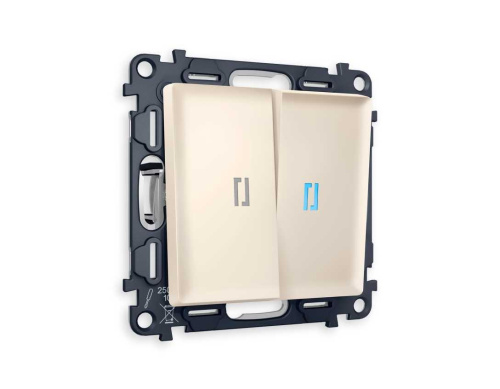 Комплект механизма 2-кл выключателя AMBRELLA VOLT с подсветкой 10000K ALFA Бежевый матовый QUANT (AP3240, VM115, G17B) MA324020