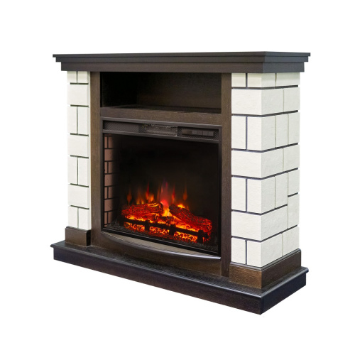 Каминокомплект SALERNO Античный дуб с очагом Электроочаг SPARTA 25.5 фото 2