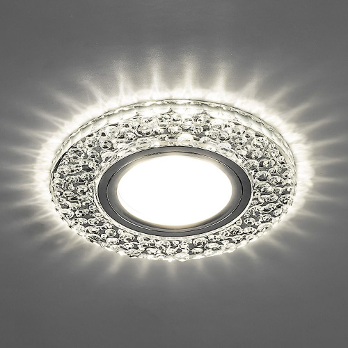 Светильник встраиваемый с LED подсветкой Feron CD945 потолочный MR16 G5.3 прозрачный, хром фото 3