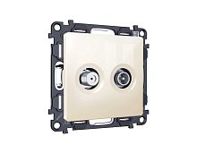 Комплект механизма розетки TV оконечной + SAT 5-862MHz 3.5dB/950-2150MHz 3.5dB Ambrella Volt ALFA Бежевый глянец QUANT (AP3133, VM217) MA313310