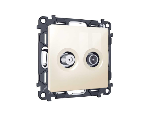 Комплект механизма розетки TV оконечной + SAT 5-862MHz 3.5dB/950-2150MHz 3.5dB Ambrella Volt ALFA Бежевый глянец QUANT (AP3133, VM217) MA313310