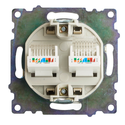 Розетка компьютерная 2-местная RJ-45 (механизм) STEKKER GLS00-7109-08, серия Катрин, золото фото 11