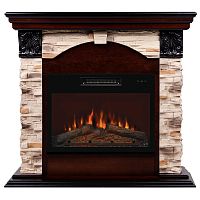 Каминокомплект DUBLIN ROCK/ДУБЛИН РОК Античный дуб с очагом Электроочаг KENDAL/КЕНДАЛ 24