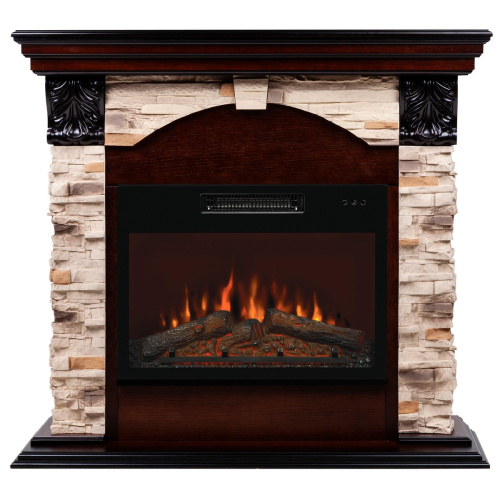 Каминокомплект DUBLIN ROCK/ДУБЛИН РОК Античный дуб с очагом Электроочаг KENDAL/КЕНДАЛ 24