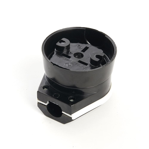 Вилка с розеткой для плит с/з STEKKER, PPG32-51-20, разборные, открытой установки, 250В, 32А, черный фото 3